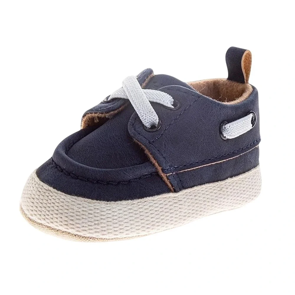 Josmo Unisex Infant Baby Size 3 Casual Sneakers Slip On‎ Crib Shoes Navy Blue